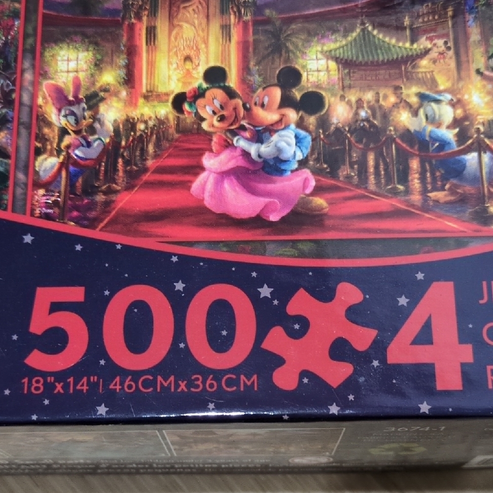 Disney Thomas Kinkade Studios 4-Pack Puzzle Set - Blue, Purple, Pink, Green - Picture 3 of 13